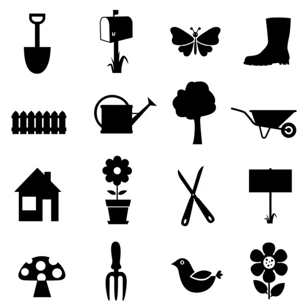 Conjunto de ícone de jardim — Vetor de Stock
