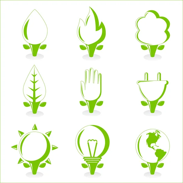 Ecologia e simbolo energetico — Vettoriale Stock