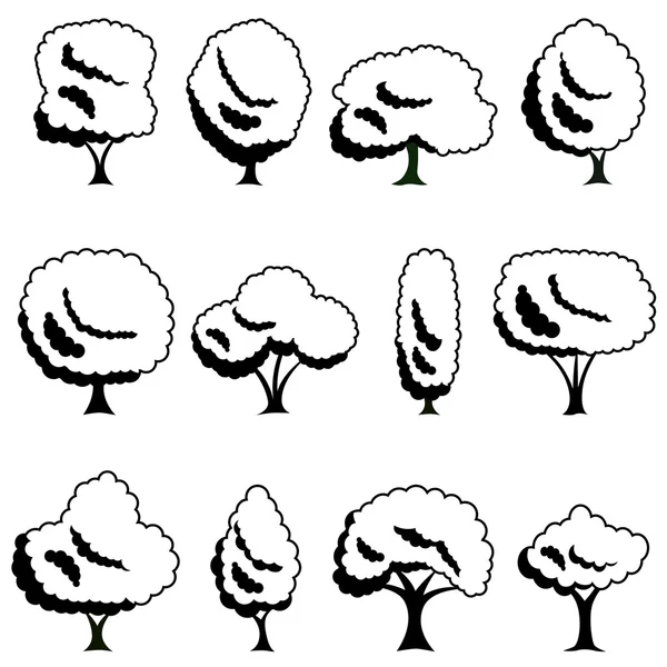 Conjunto de árboles abstractos — Archivo Imágenes Vectoriales