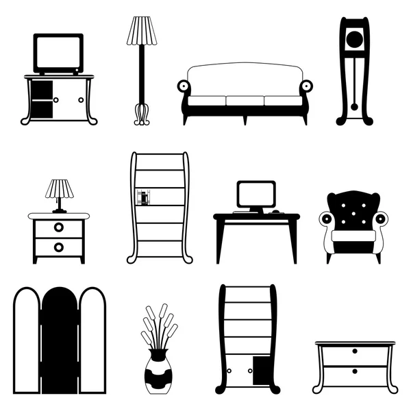 Furniture objects — Stock Vector