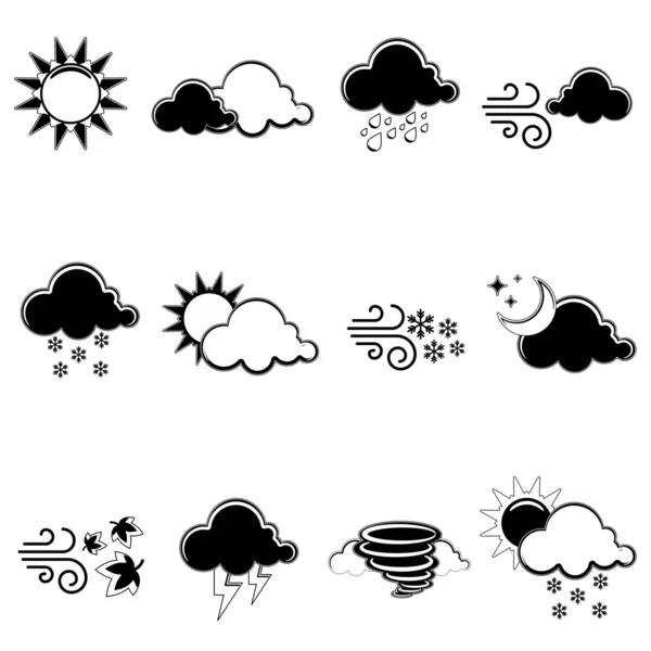 Väder ikon set — Stock vektor