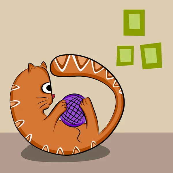Mignon chat jouer — Image vectorielle