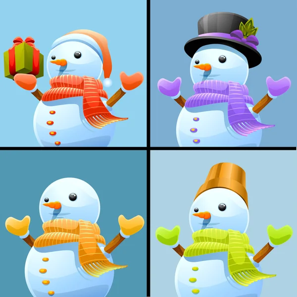 Sneeuwpop set — Stockvector