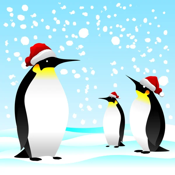 Noel kupak pingvin — Stock Vector