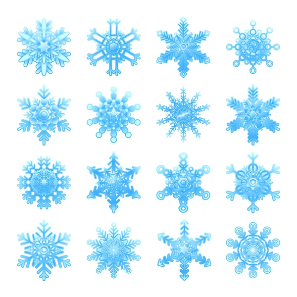Set fiocchi di neve — Vettoriale Stock