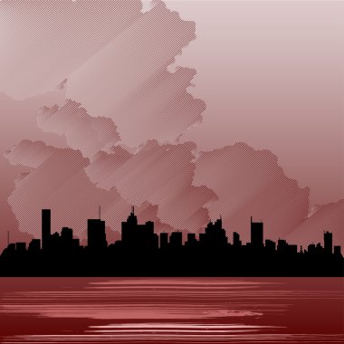 City silhouette background clipart