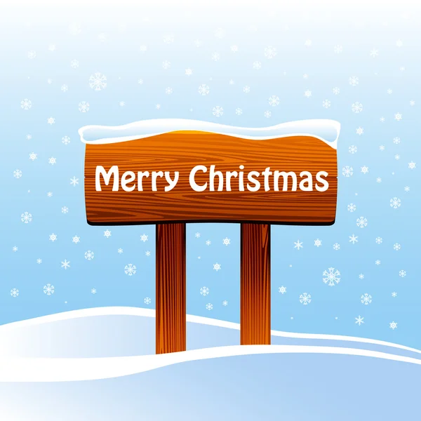 Wood sign with christmas message — Stock Vector