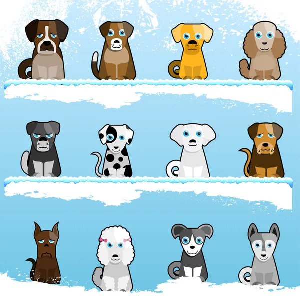Cartone animato cani carino — Vettoriale Stock