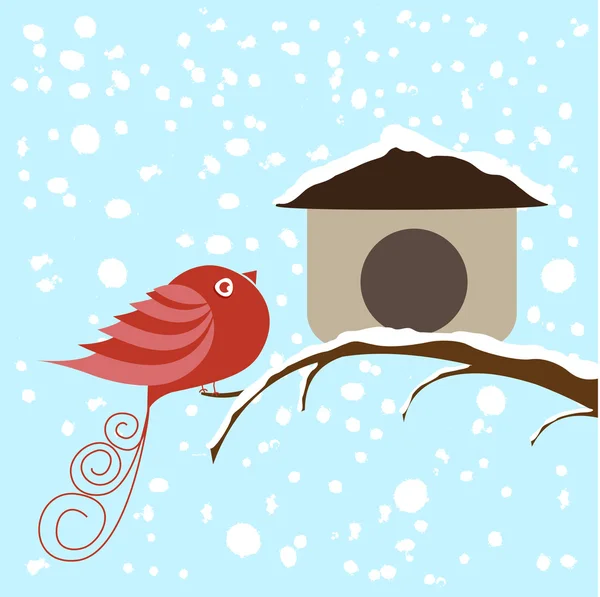 Winter bird — Stock Vector