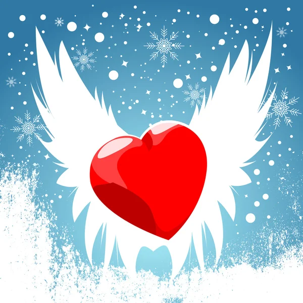 Srdce křídlo — Stockový vektor