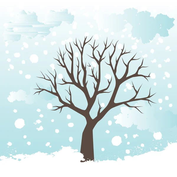 Inverno árvore fundo — Vetor de Stock