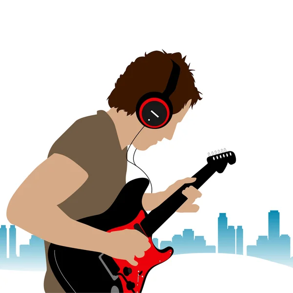 Gitar adam — Stok Vektör