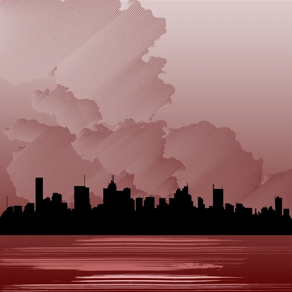 Hintergrund der Stadtsilhouette — Stockvektor