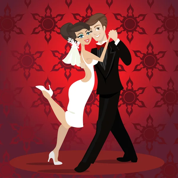 Baile de amor — Vector de stock