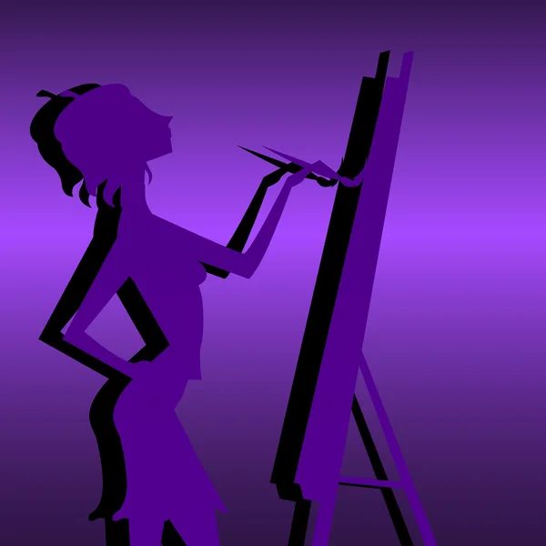 Artist silhouette — Stock Vector