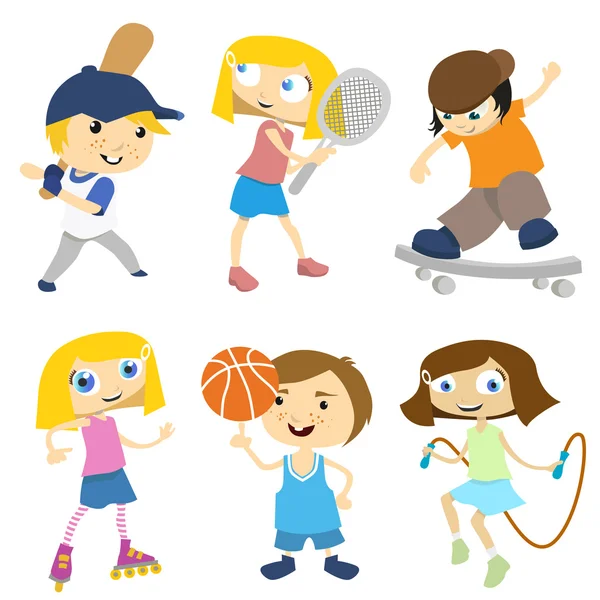 Set bambini sportivi — Vettoriale Stock