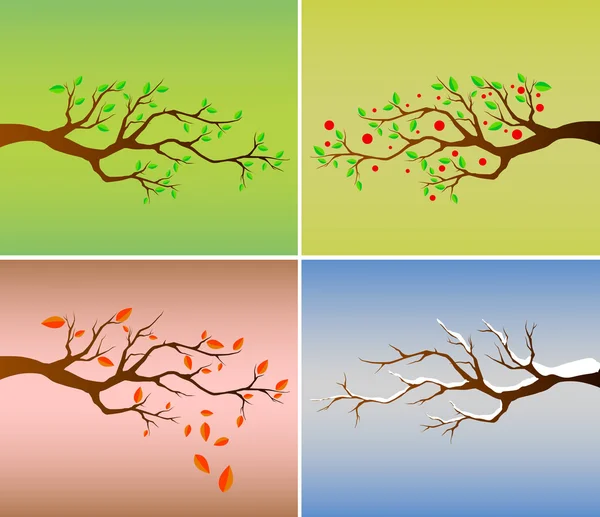 Ensemble quatre saisons — Image vectorielle