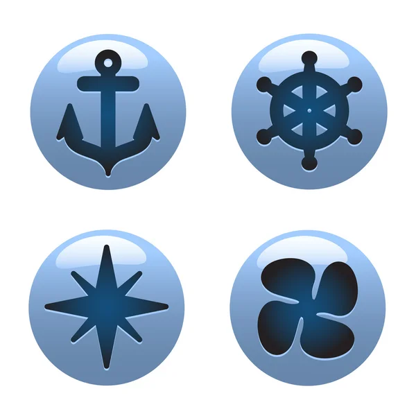 Icônes nautiques — Image vectorielle