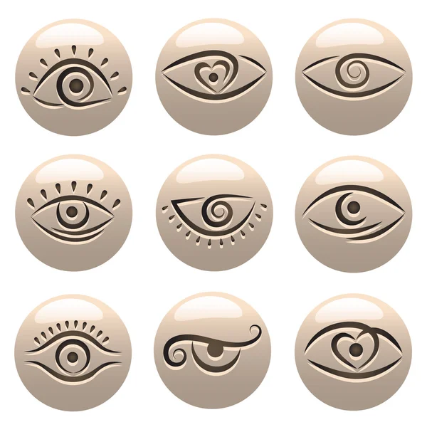 Iconos oculares — Vector de stock