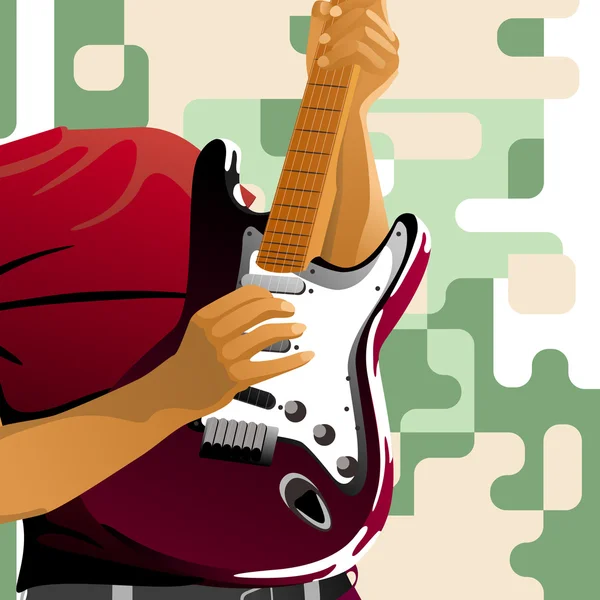 Tocando guitarra — Vector de stock