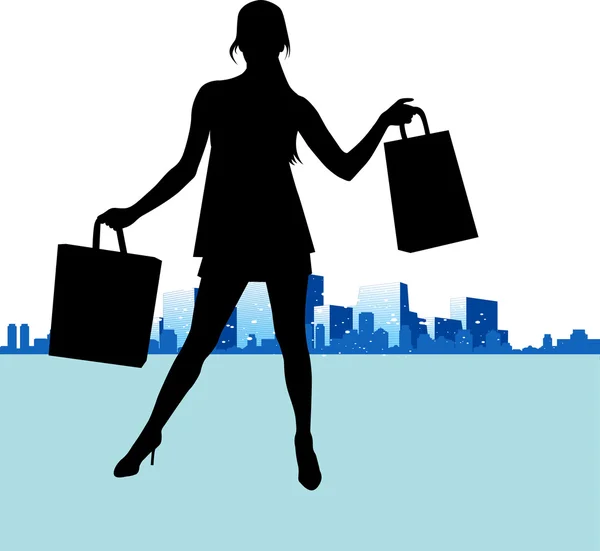 Γυναίκα για ψώνια — Διανυσματικό Αρχείο