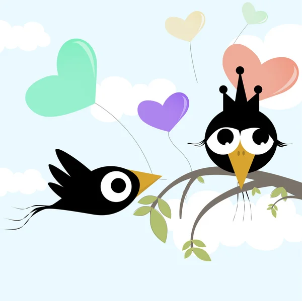 Concepto de amor pareja pájaro — Archivo Imágenes Vectoriales
