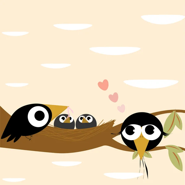 Concept d'amour couple oiseau — Image vectorielle