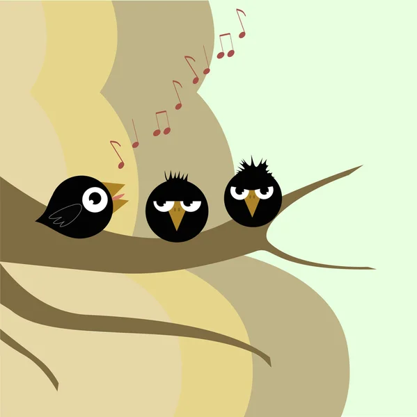 Chant des oiseaux — Image vectorielle