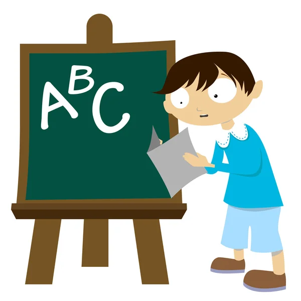 Student with chalkboard — Stock Vector