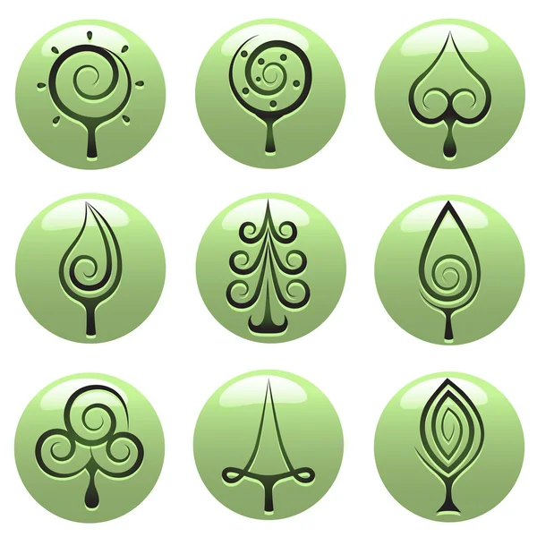 Tree icons — Stock Vector
