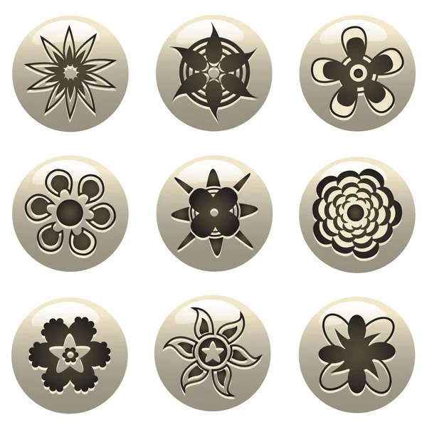 Los símbolos florales — Archivo Imágenes Vectoriales