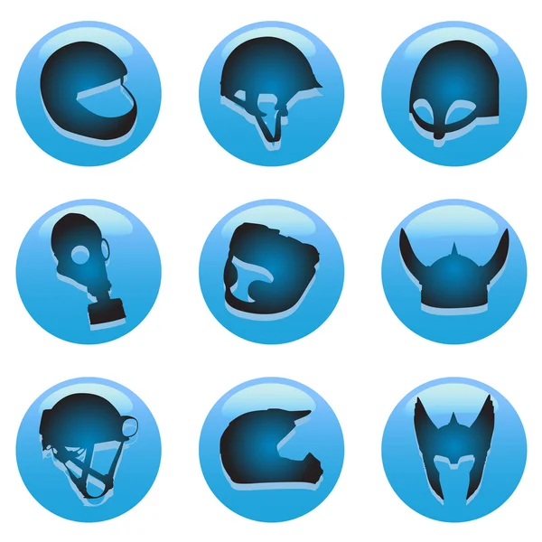 Set icone casco — Vettoriale Stock