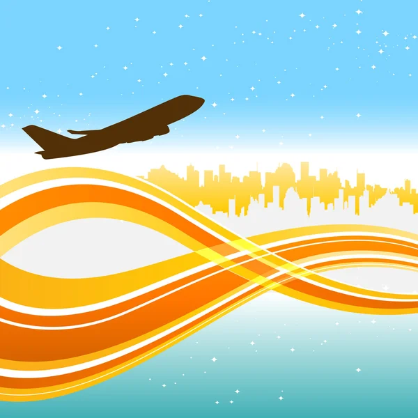 Avion et ciel — Image vectorielle