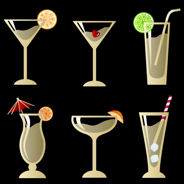 Koktejlové sklenice s ovocem Vektorová Grafika
