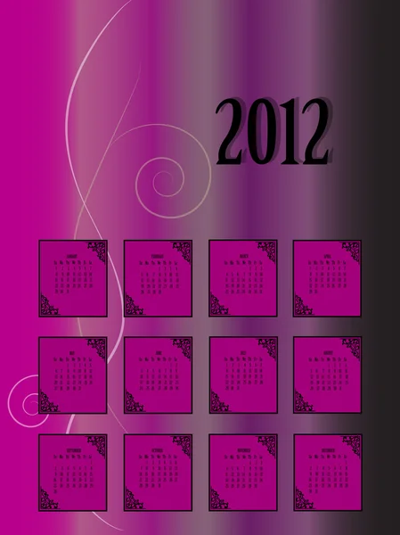 2012 年カレンダー縦書き — ストックベクタ
