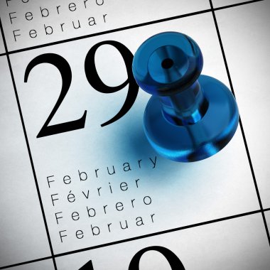 Leap year february the 29th clipart