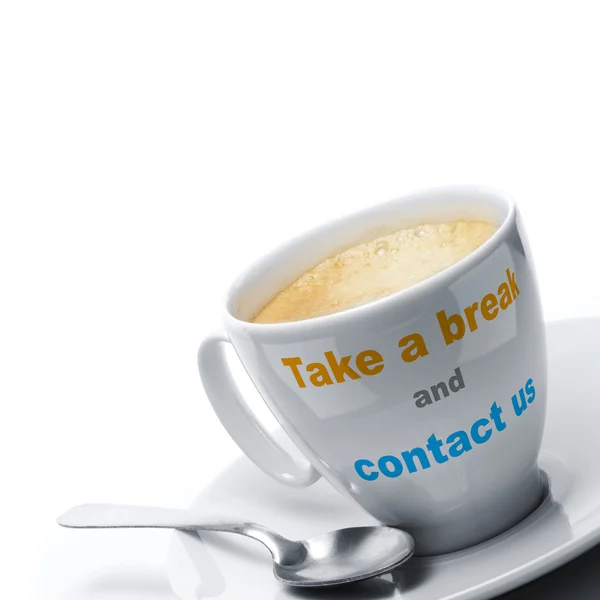 Take a break and contact us — Stock Photo, Image