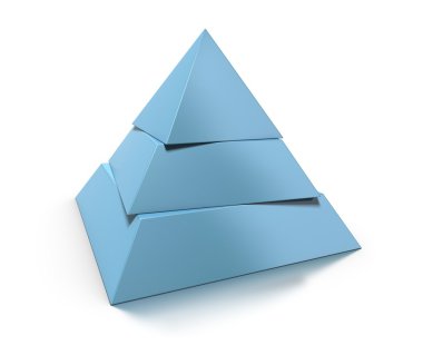 3d pyramid, three levels clipart