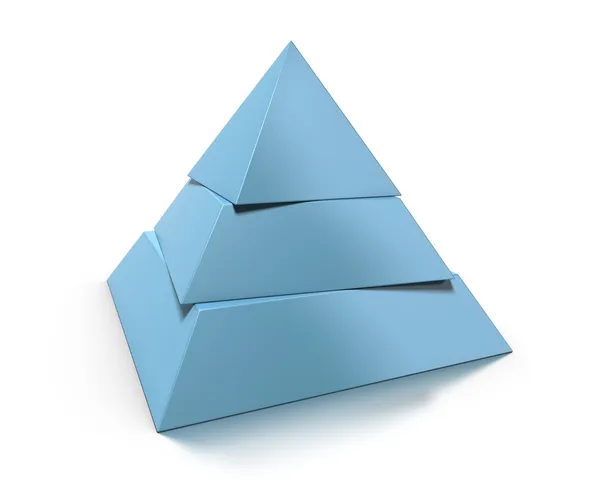Pirámide 3d, tres niveles —  Fotos de Stock