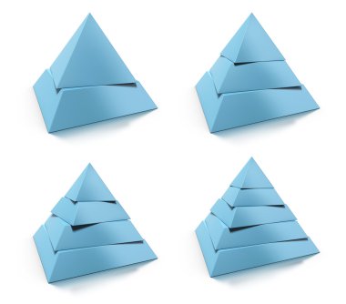 3d abstract pyramid set, design elements clipart