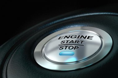 Car engine start and stop button clipart