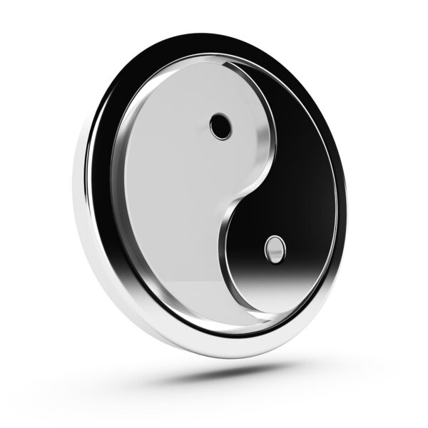 Yin yang 3d symbol