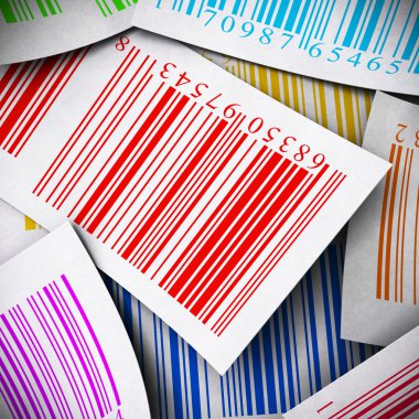 Multicolored bar codes square image clipart