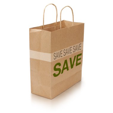 Shopping bag on white clipart