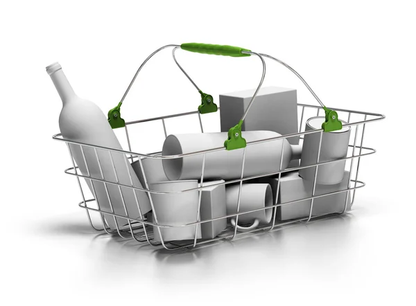 Average basket over white background — Stock Photo, Image