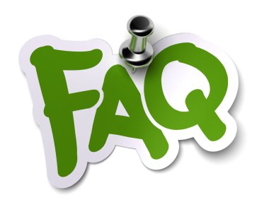 Green FAQ sticker clipart