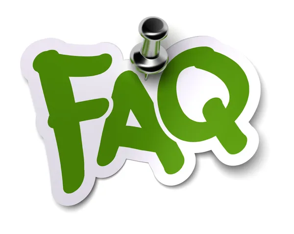 Pegatina verde FAQ — Foto de Stock