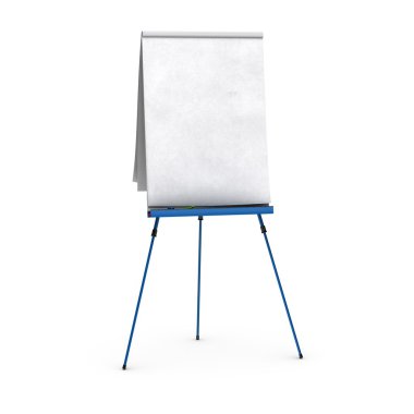 Blank flipchart over white background clipart