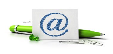 Contact card over white background clipart