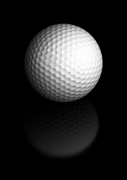 Bola de golfe sobre fundo preto — Fotografia de Stock